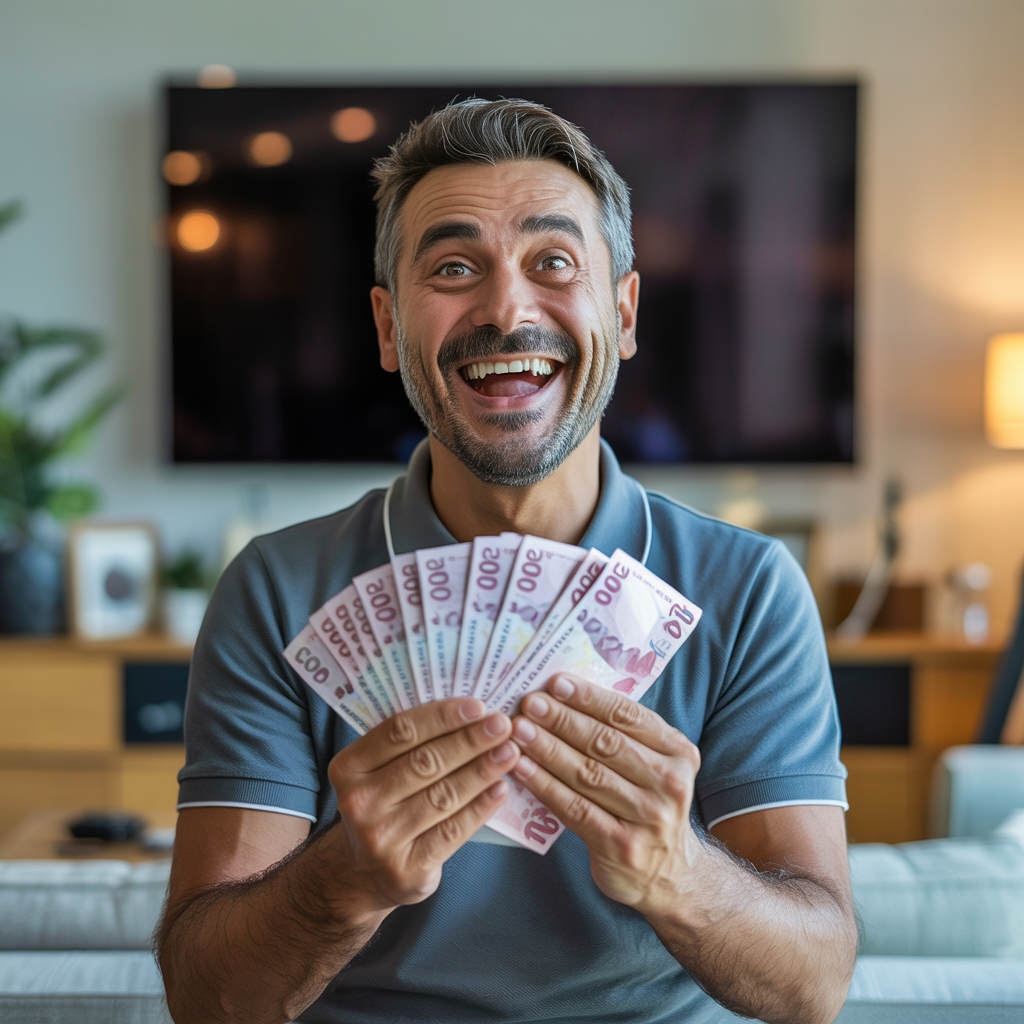 TV satışı yapan memnun müşteri